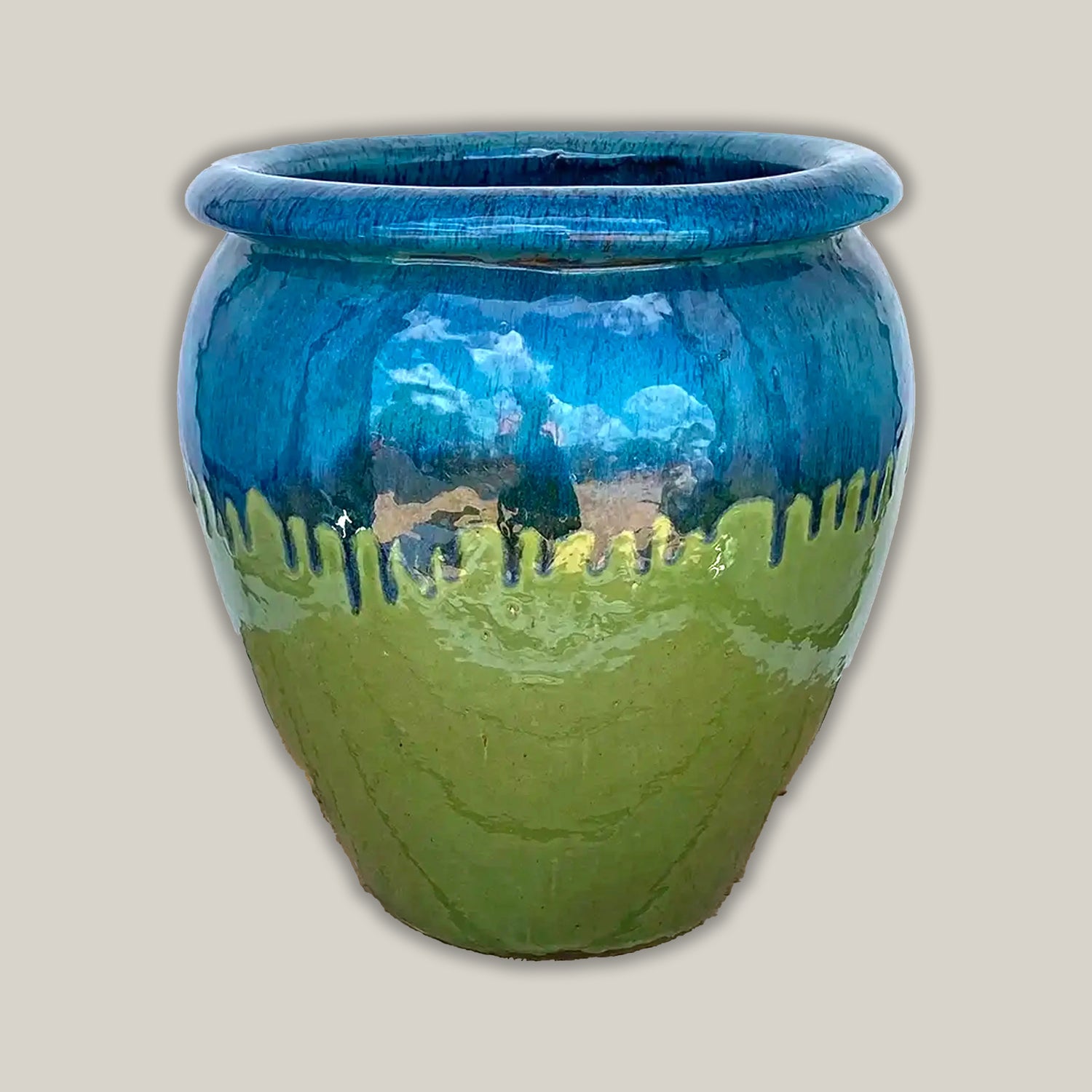 8026S14 - Marble Green/Apple Green Fish Bowl Planter