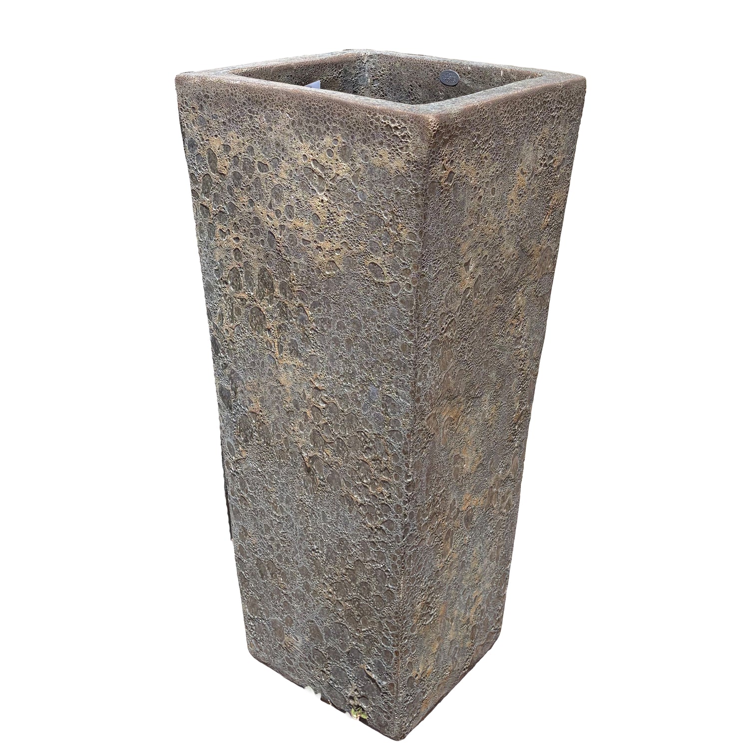 Rainforest Sand Dragon wedge planter, slightly angled view showcasing the artisan-glazed ceramic finish and tapered wedge profile