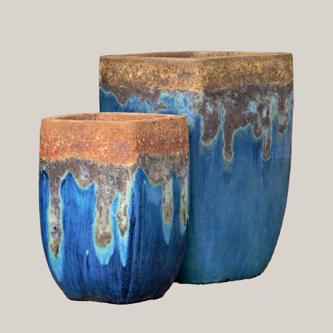 Angkor/Marble Green Milan Rounded Edge Square Ceramic Pot