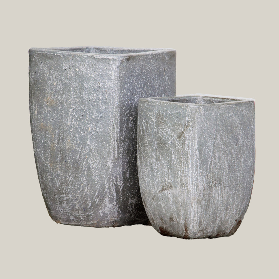 Sandstone Milan Rounded Edge Square Ceramic Pot