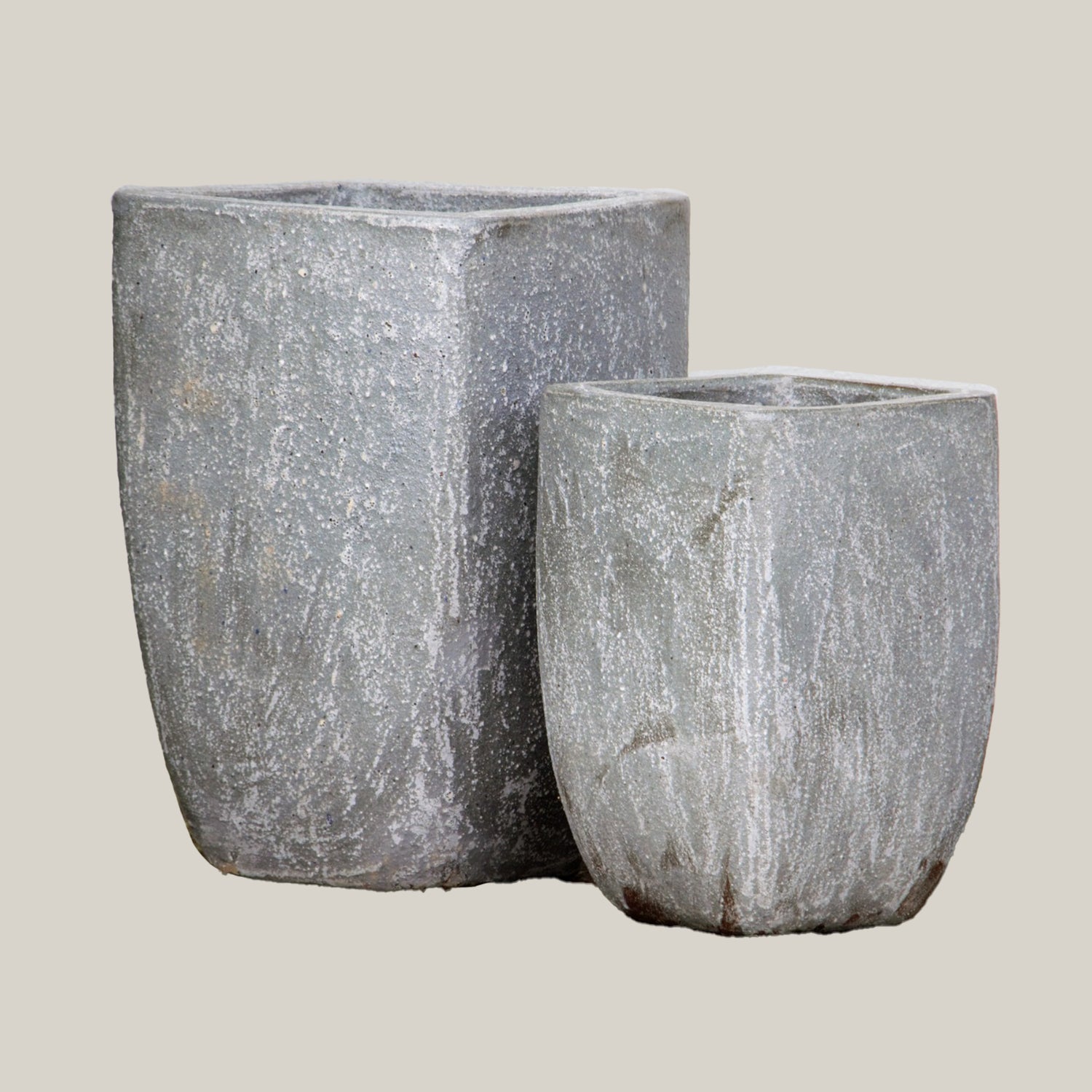 Sandstone Milan Rounded Edge Square Ceramic Pot