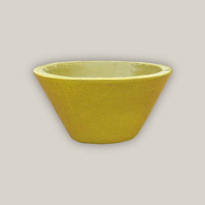 8161S29 - Yellow Ceramic Cone Bowl Planter