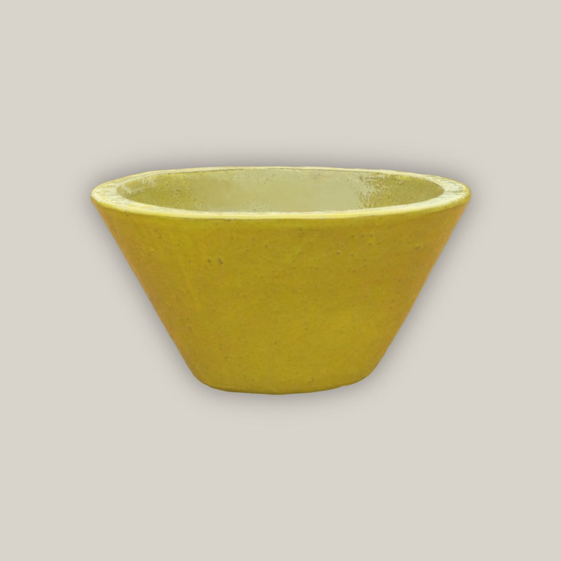 8161S29FS - Yellow Ceramic Cone Bowl Planter - FREE SHIPPING