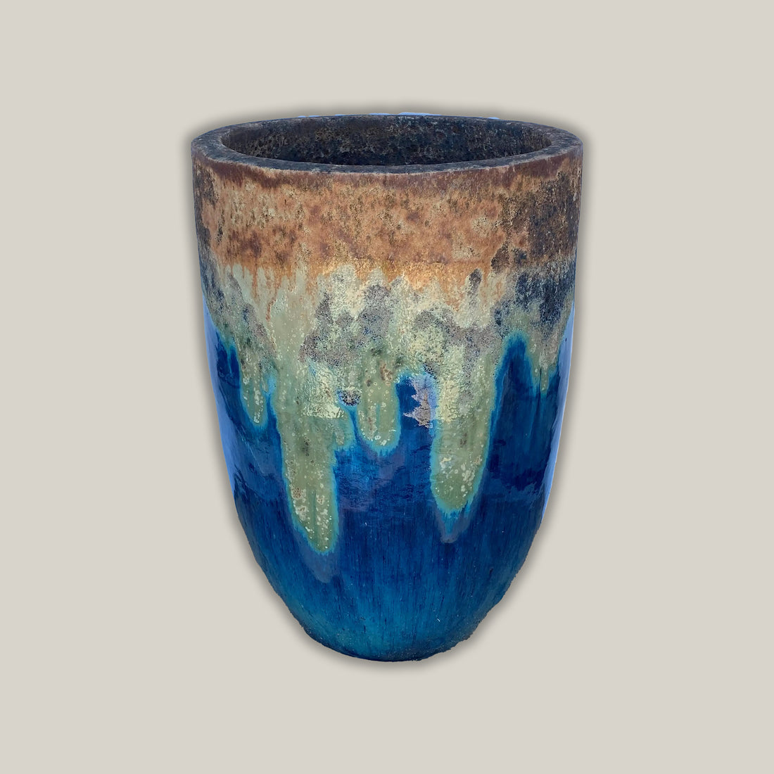 8166S43FS - Angkor/Marble Green Modern Tapered Cylinder Pot - FREE SHIPPING