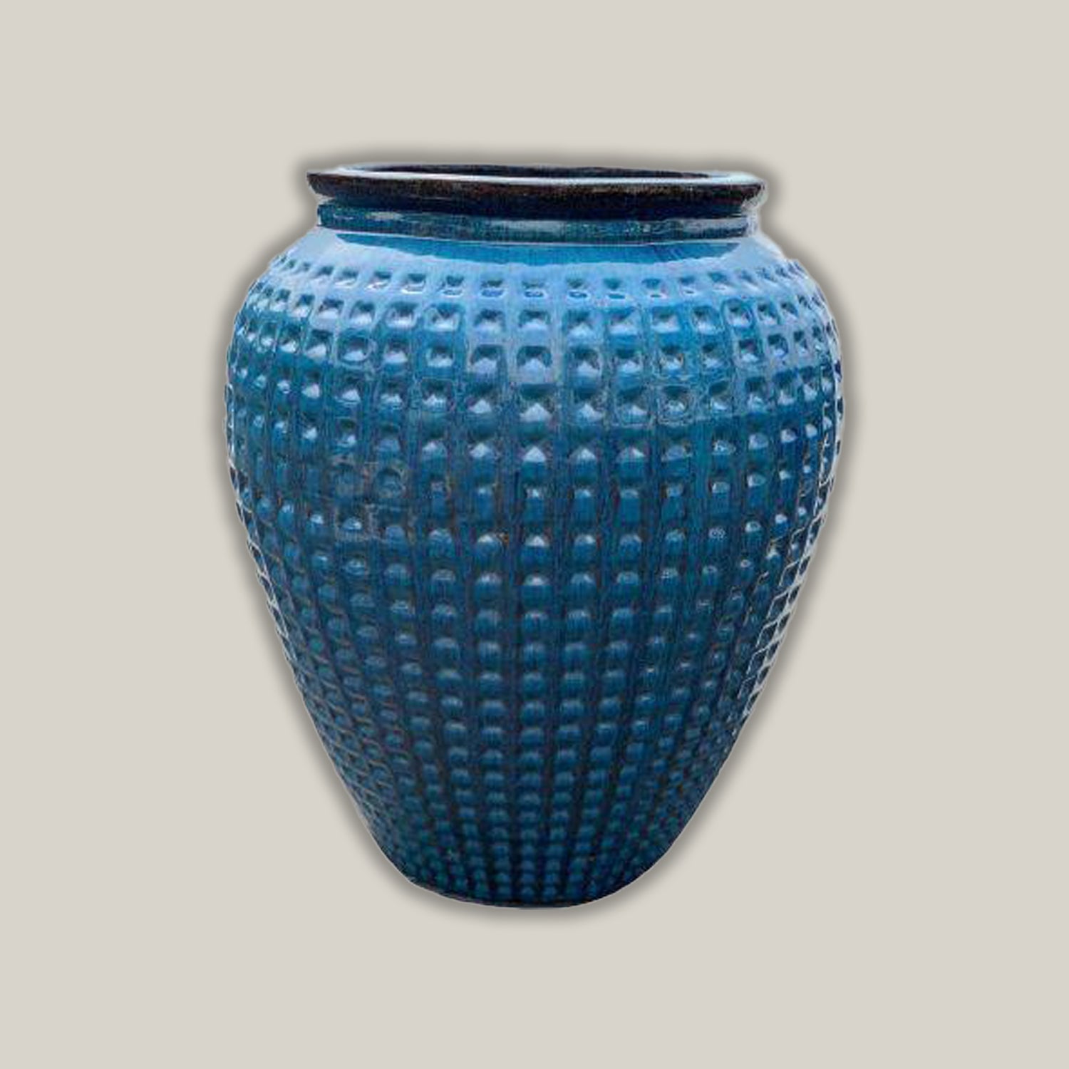 8171N19 - Marble Green Ceramic Waffle Jar - Large