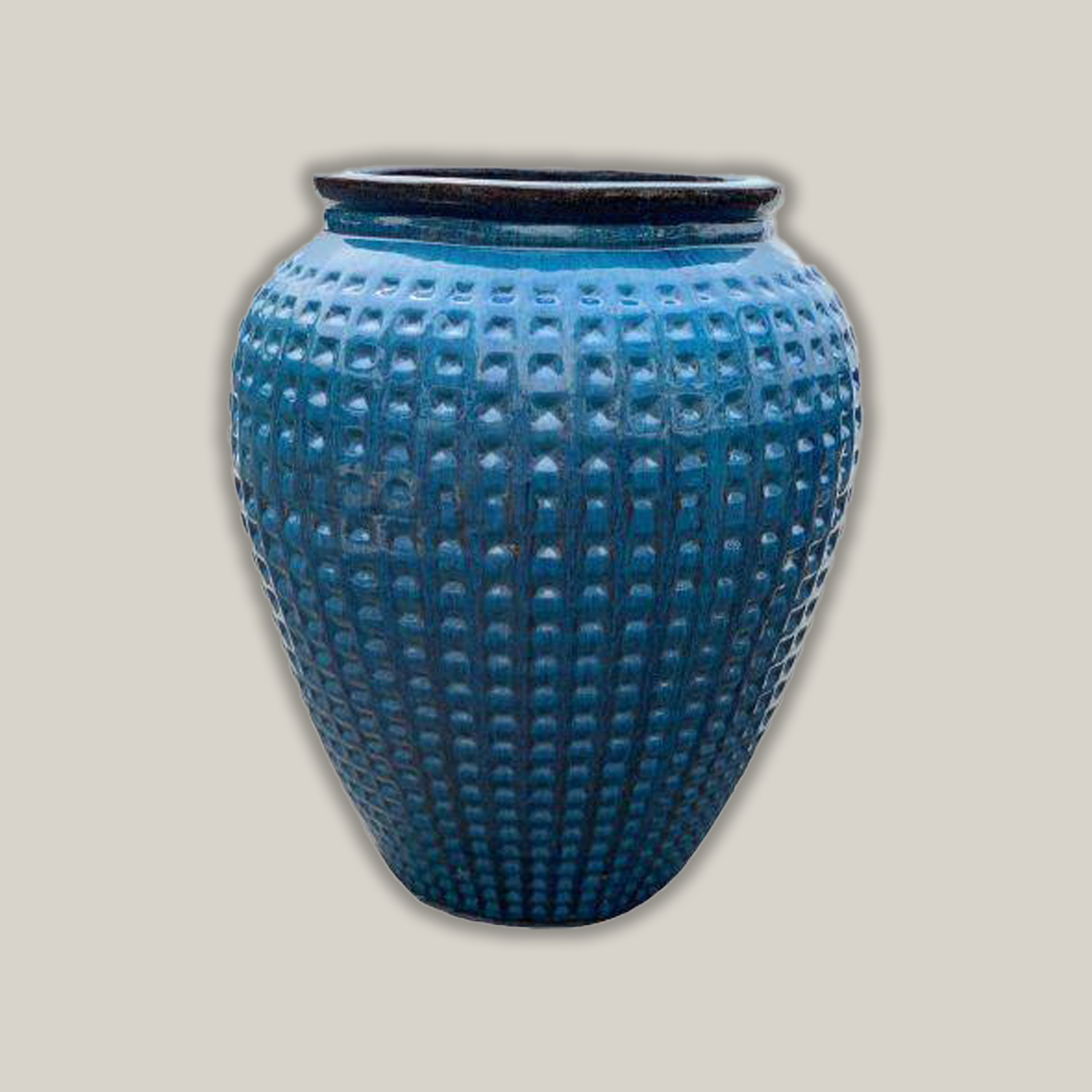 8171N19 - Marble Green Ceramic Waffle Jar - Large