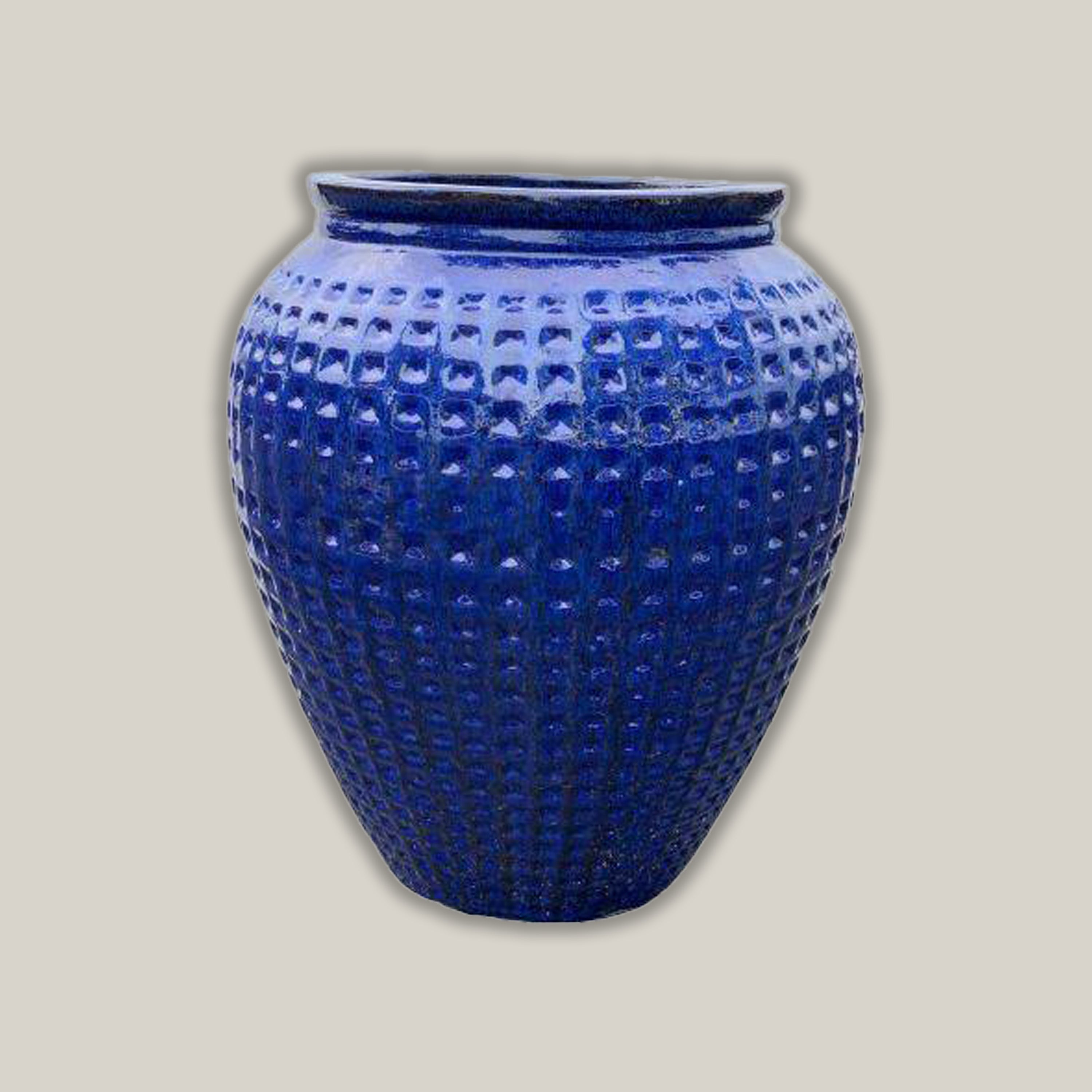 8171N8 - Blue Ceramic Waffle Jar - Large