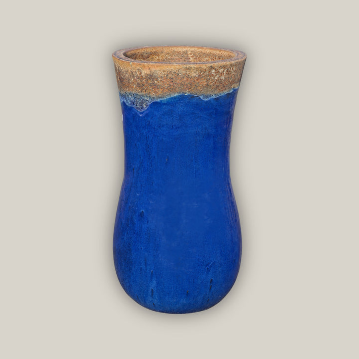 Angkor/Blue Ceramic Peanut Planter