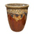 Angkor/Copper Cana ceramic pot, slightly angled view with round tapered shape and handcrafted glazed finish