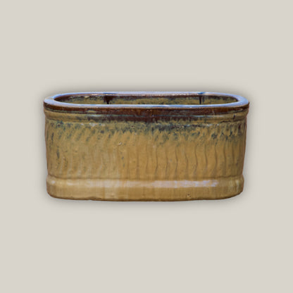 8435N60 - Cream/Mix Brown Athena Wide Oval Ceramic Planter