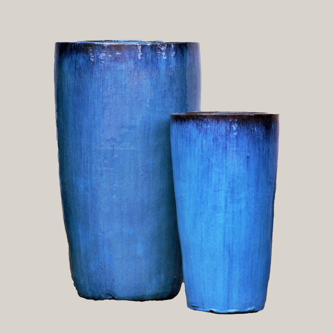 Marble Green Slim Round Ceramic Planter