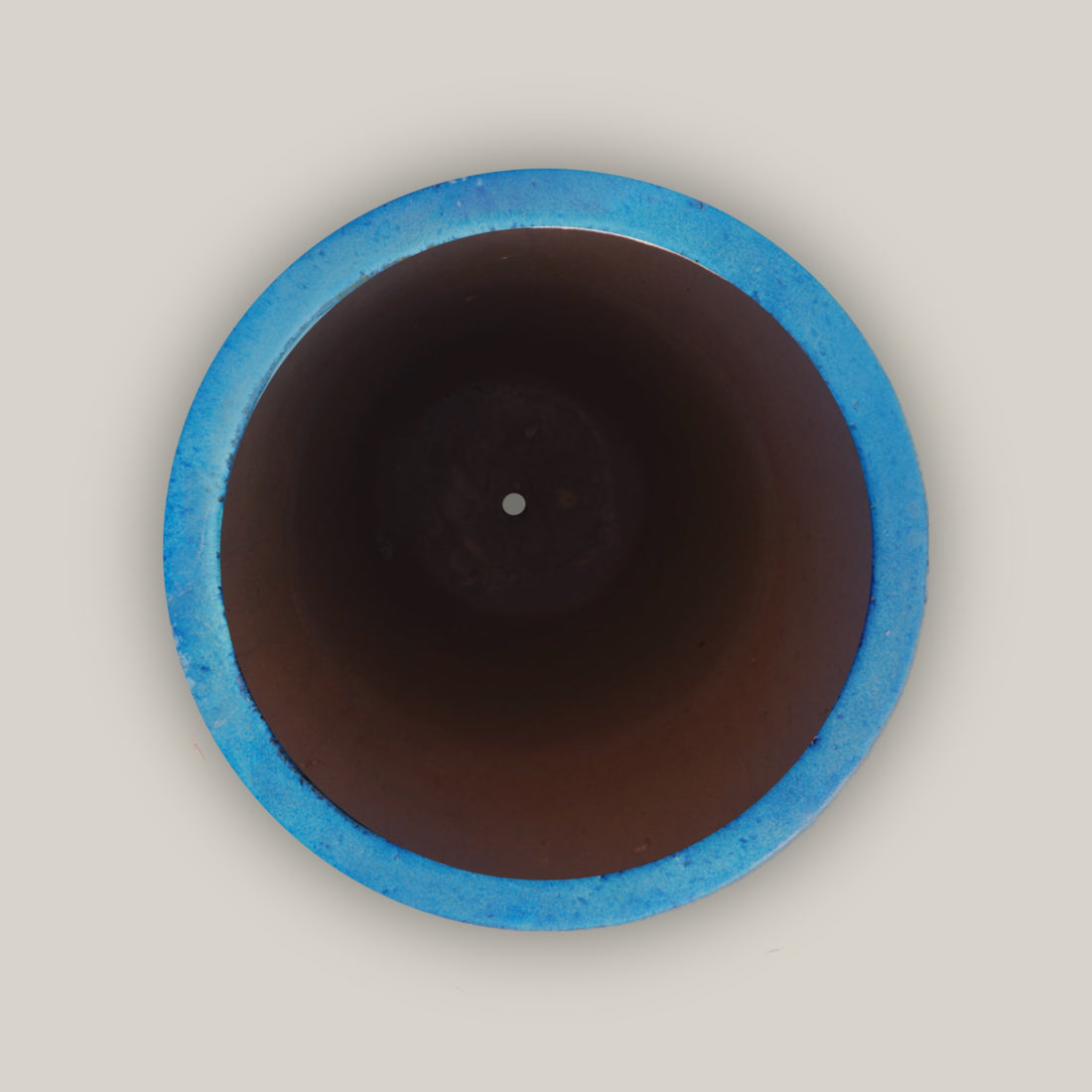 8464N8 - Blue Slim Round Ceramic Planter