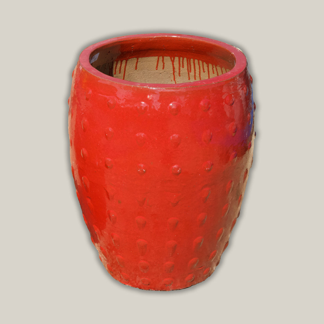 8620S27 - Bright Red Dotted Tapered Cylinder