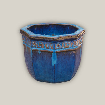 8664N19 - Marble Green Ceramic Octagon Planter