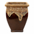 Square Wedge Angkor/Brown ceramic planter, slightly angled view featuring a tapered square profile and handcrafted glazed finish