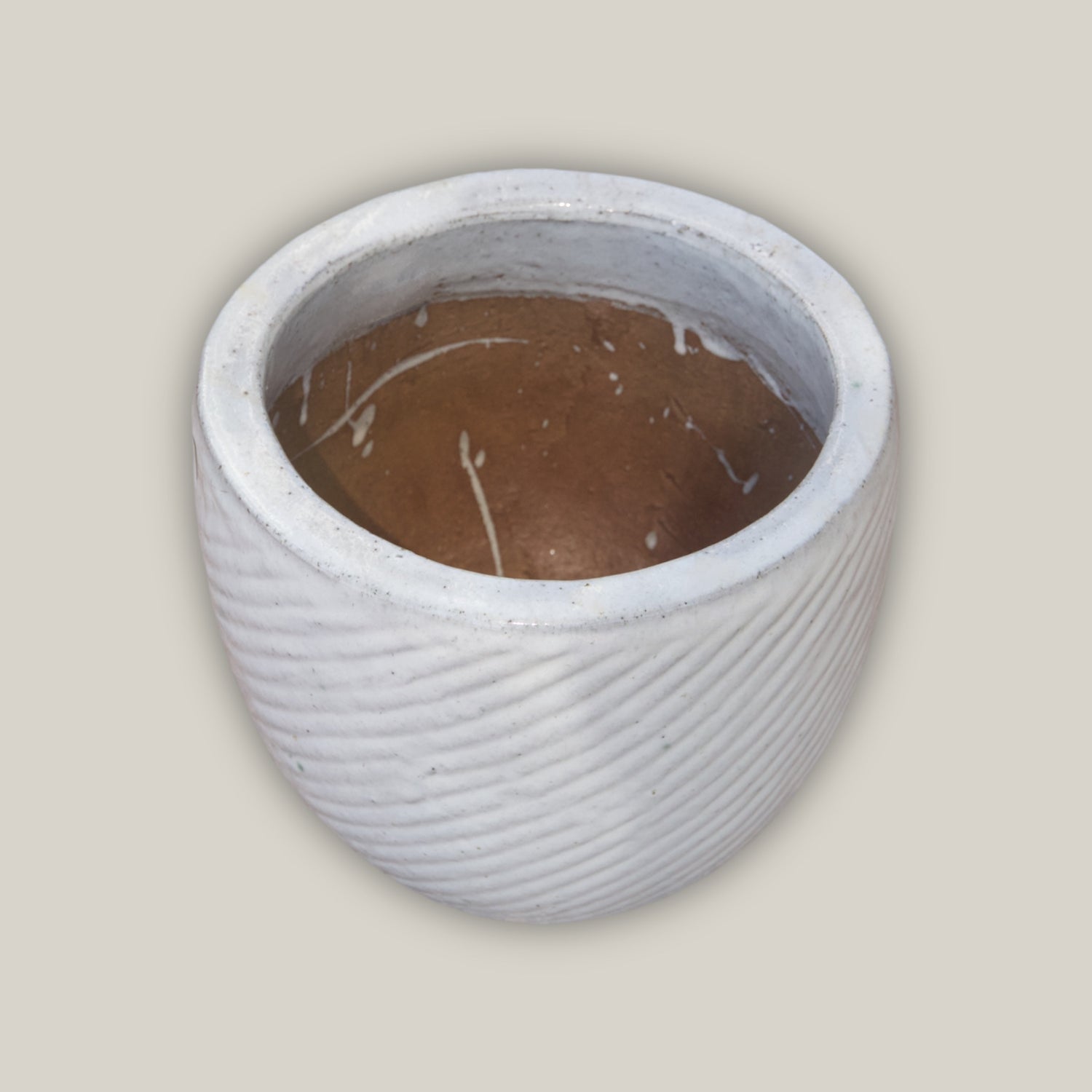 8981N12 - White Round Swirl Planter