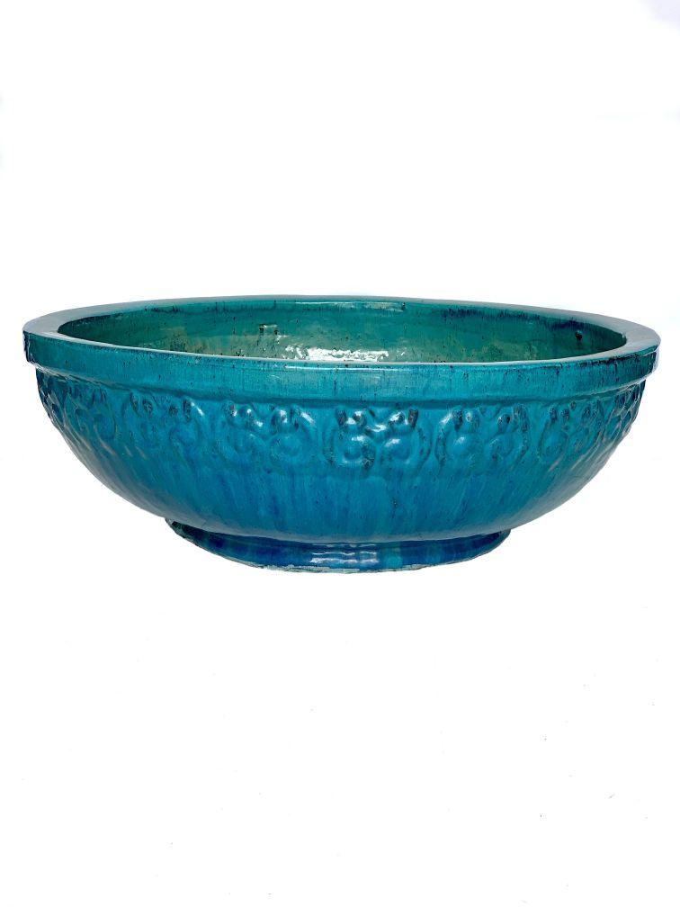 Marble Green Wide Round Succulent Bowl | Ten Thousand Pots