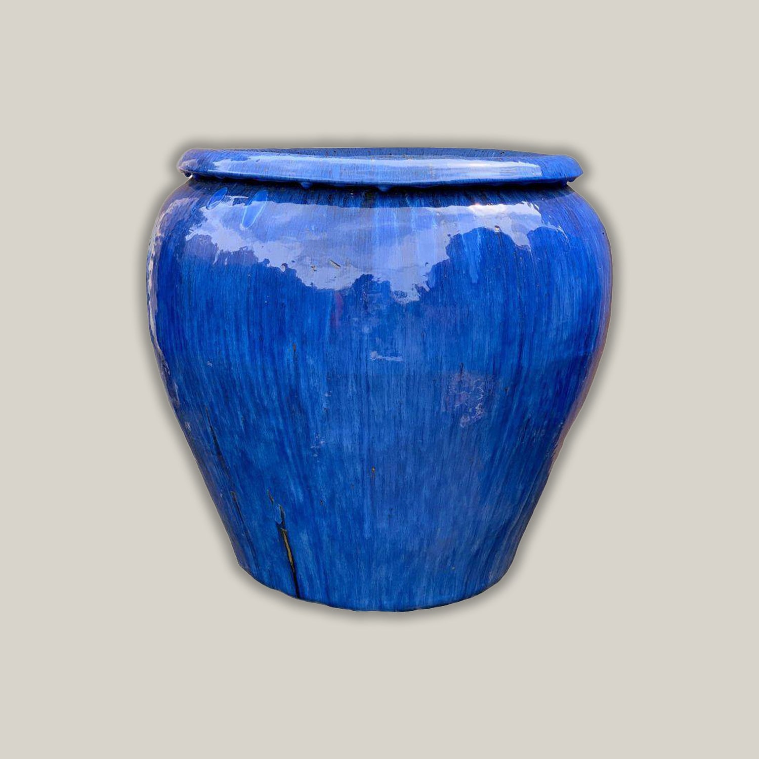 9002C1 - Cobalt Blue Phoenix Ceramic Fish Bowl Planter