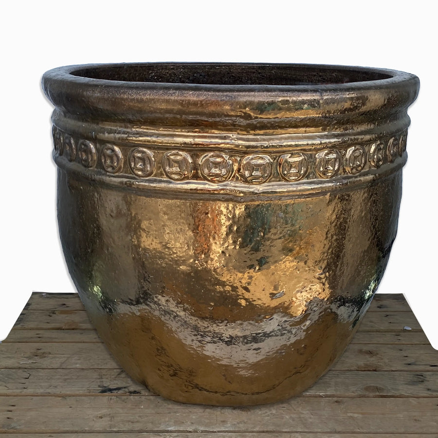 Ceramic Coin Pot Gold | Ten Thousand Pots