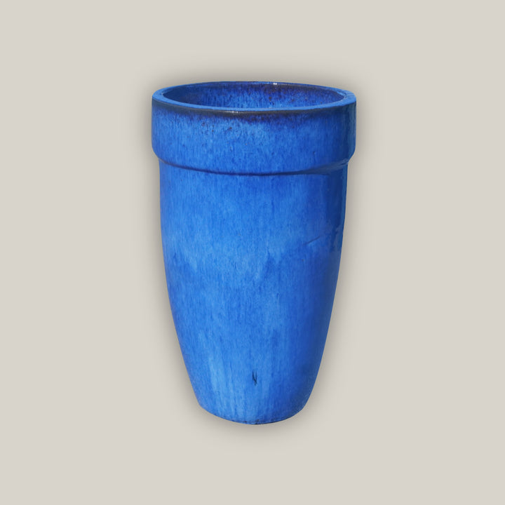 Cobalt Blue Big Rim Ceramic Planter - FREE SHIPPING