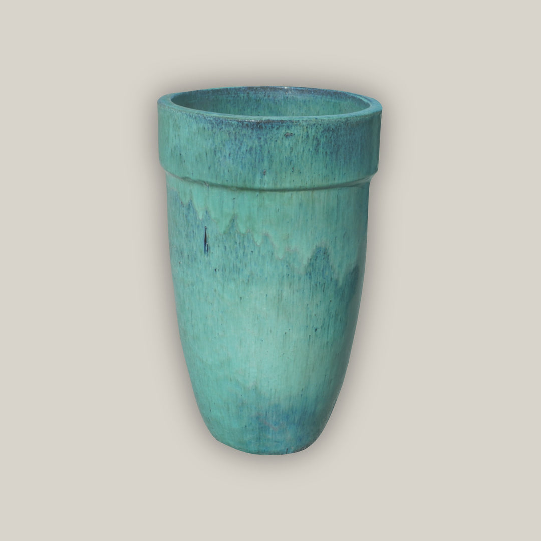 Aqua Big Rim Ceramic Planter - FREE SHIPPING