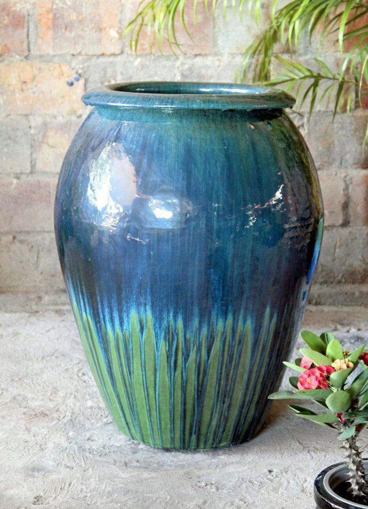 Aqua Apple Green Large Ceramic Water Jar | Ten Thousand Pots