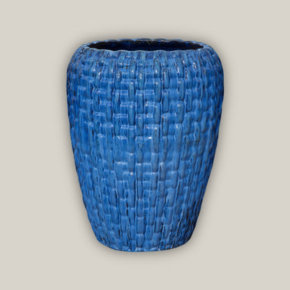 cheap large planter pots Tall Blue Flower Pot