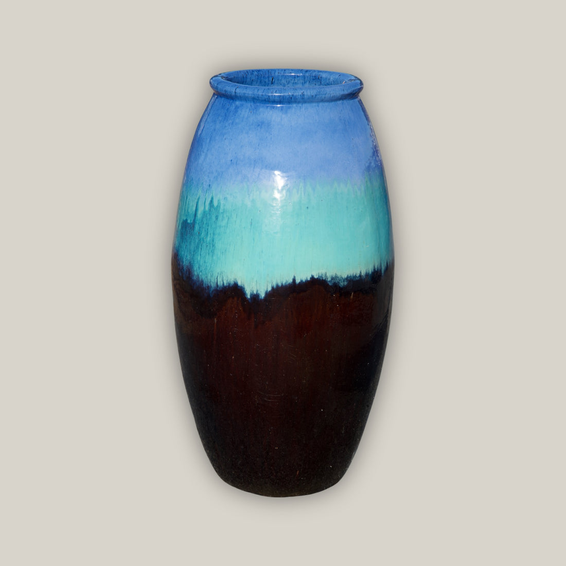 9894P34FS - Blue/Aqua/Brown Ceramic Toggle Pot with Lip FREE SHIPPING
