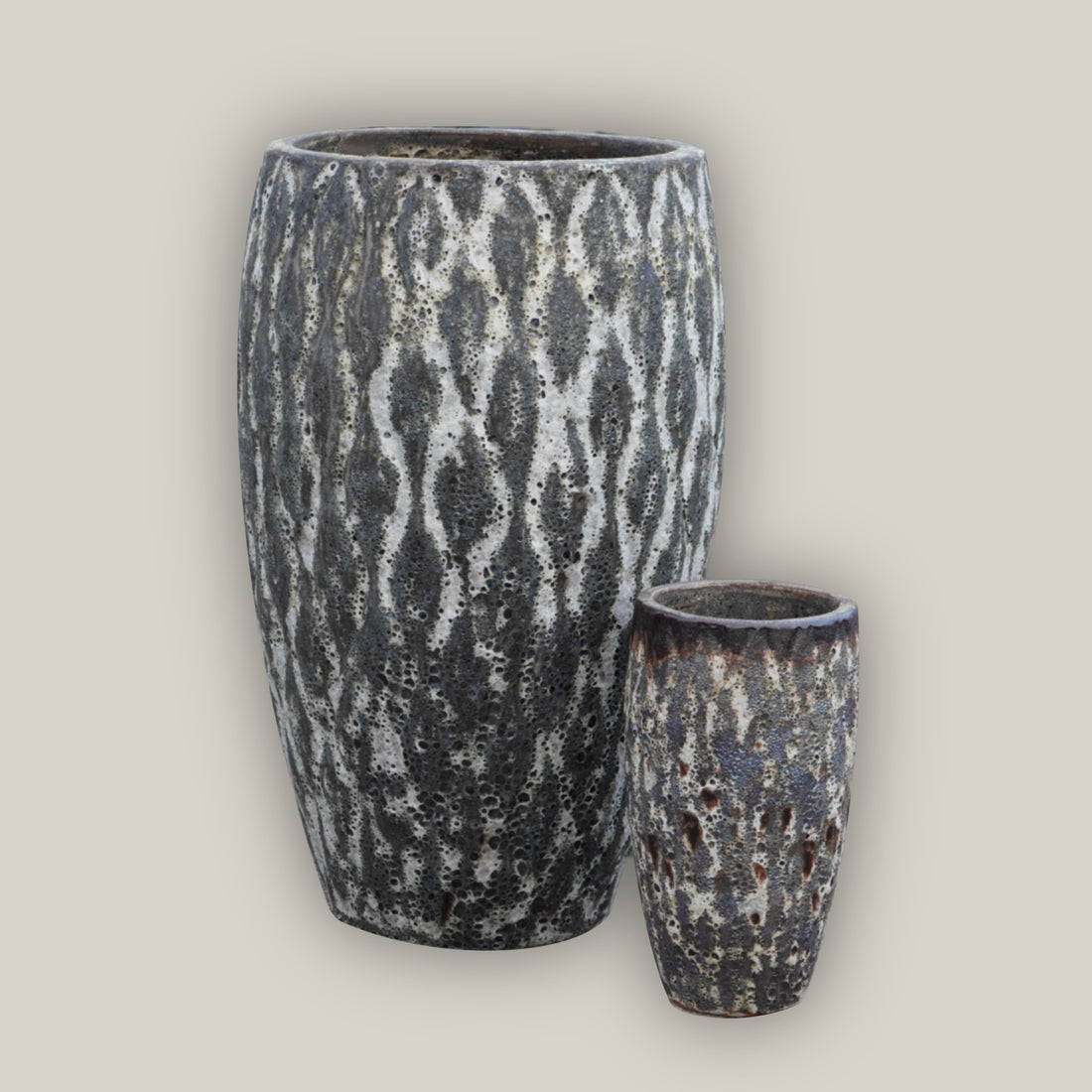 9990C42 - Seafoam Brown Tall Ceramic Seagrass Planter