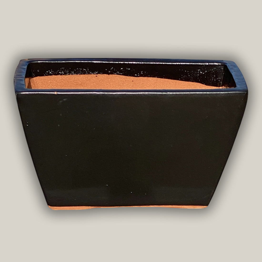 3033L1 - Black Rectangular Ceramic Planter