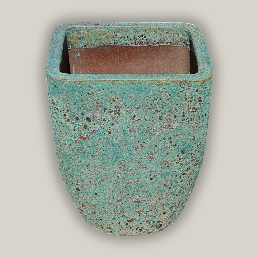 6027H12 - Peacock Coral Milan Rounded Edge Square Pot
