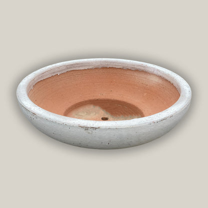 734R20 - Matte White Rustic Wok Planter