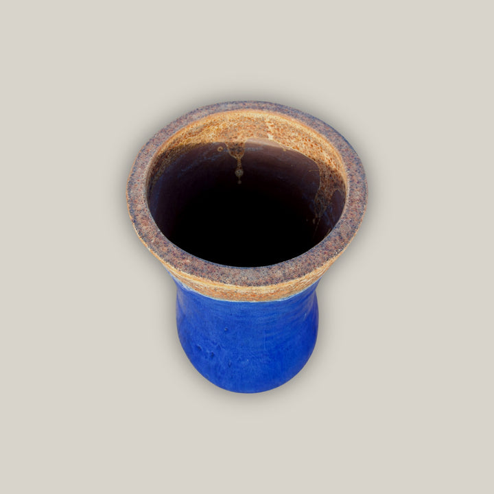 Angkor/Blue Ceramic Peanut Planter