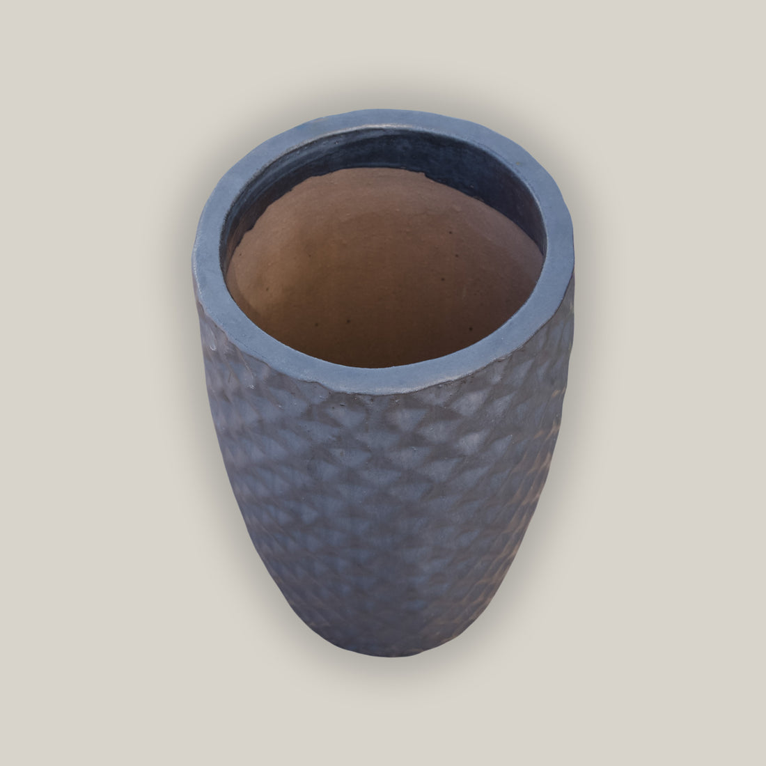 9785C8 -Matt Black Tall Ceramic Waffle Planter