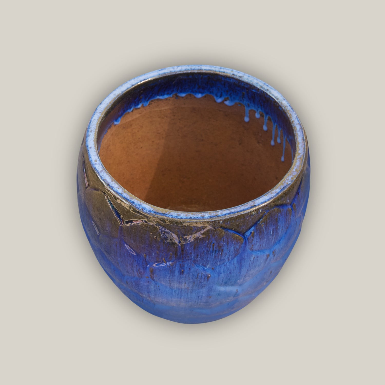 artichoke planter pot Cobalt Blue Round Artichoke Ceramic Planter