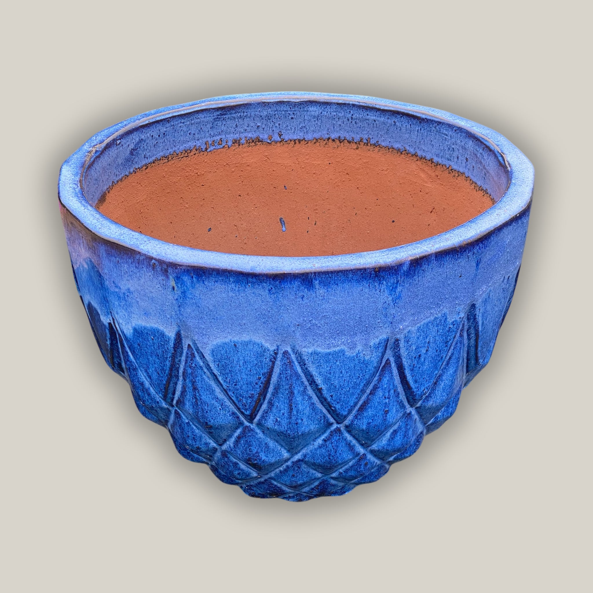 9996C1 - Cobalt Blue Ceramic Pineapple Bowl