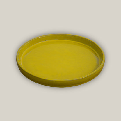 3125L38 - Round | Yellow - Ceramic Clay Pot Saucers (8&quot;-19.5&quot;)