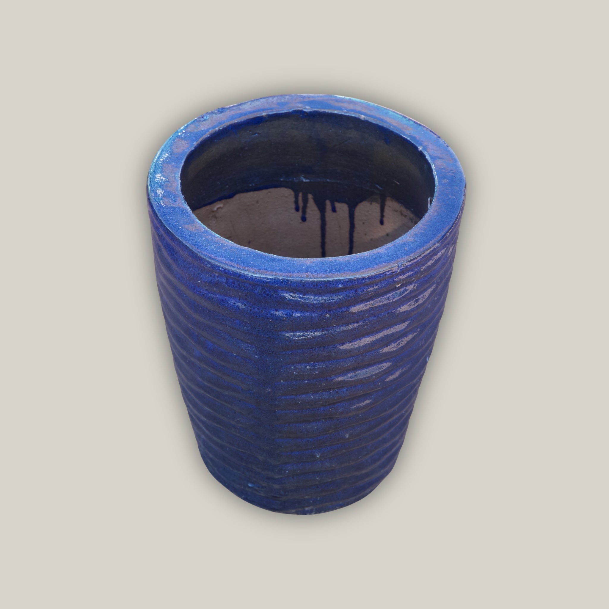 8036N8 - Blue Ripple Cone Pot