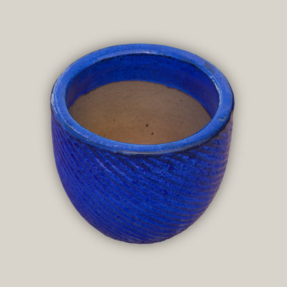 8981N8 - Blue Round Swirl Planter