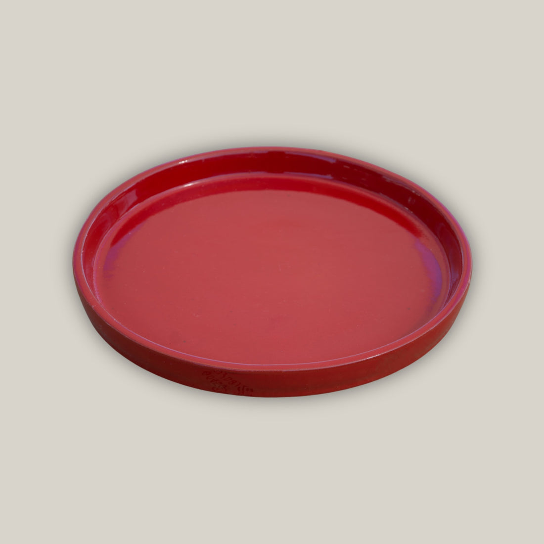 3125L14FS - Round | Bright Red Ceramic Plant Saucer | High Fired Ecofriendly Clay - Sizes 8&quot;-19.5&quot;