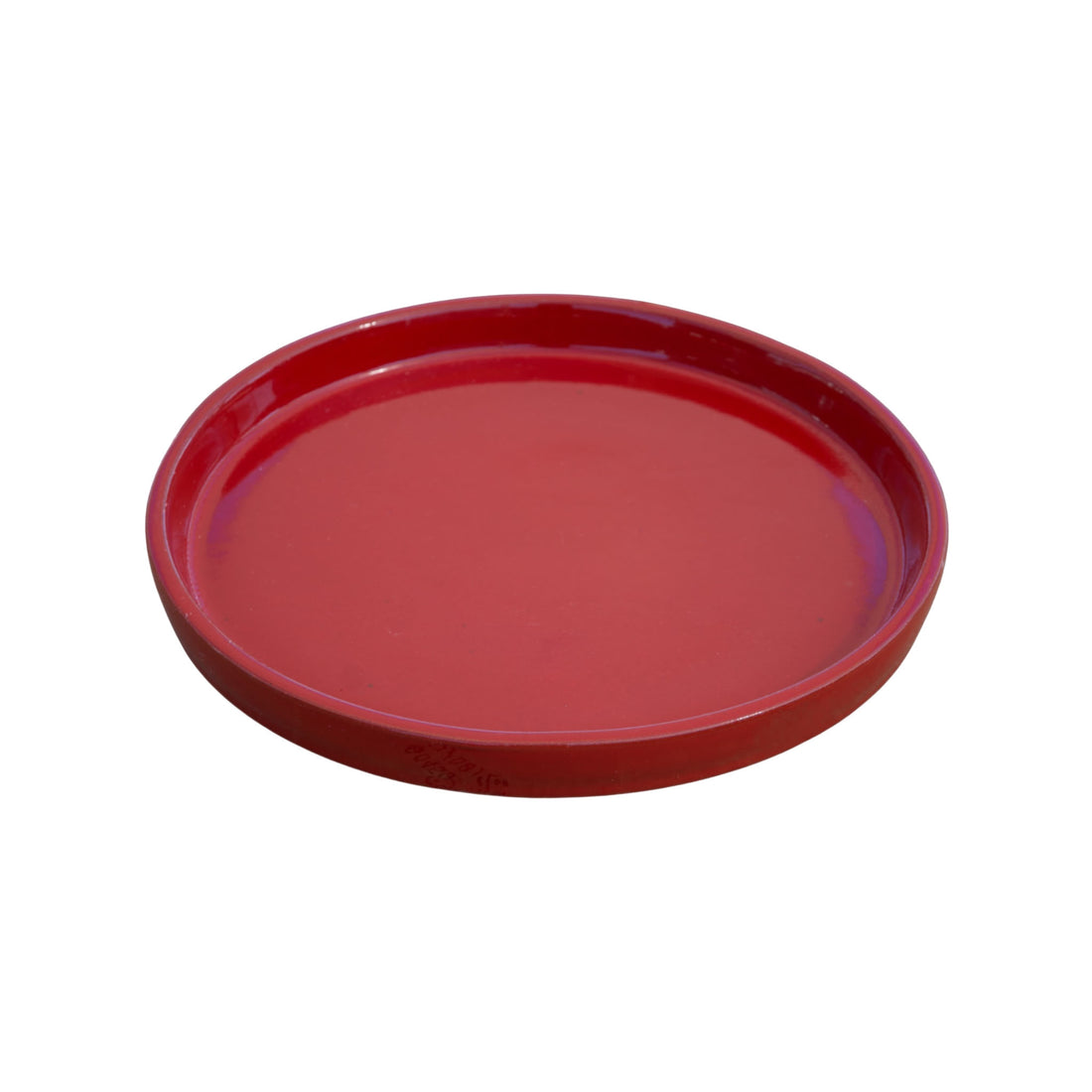 Round Bright Red Ceramic Clay Plant Saucer