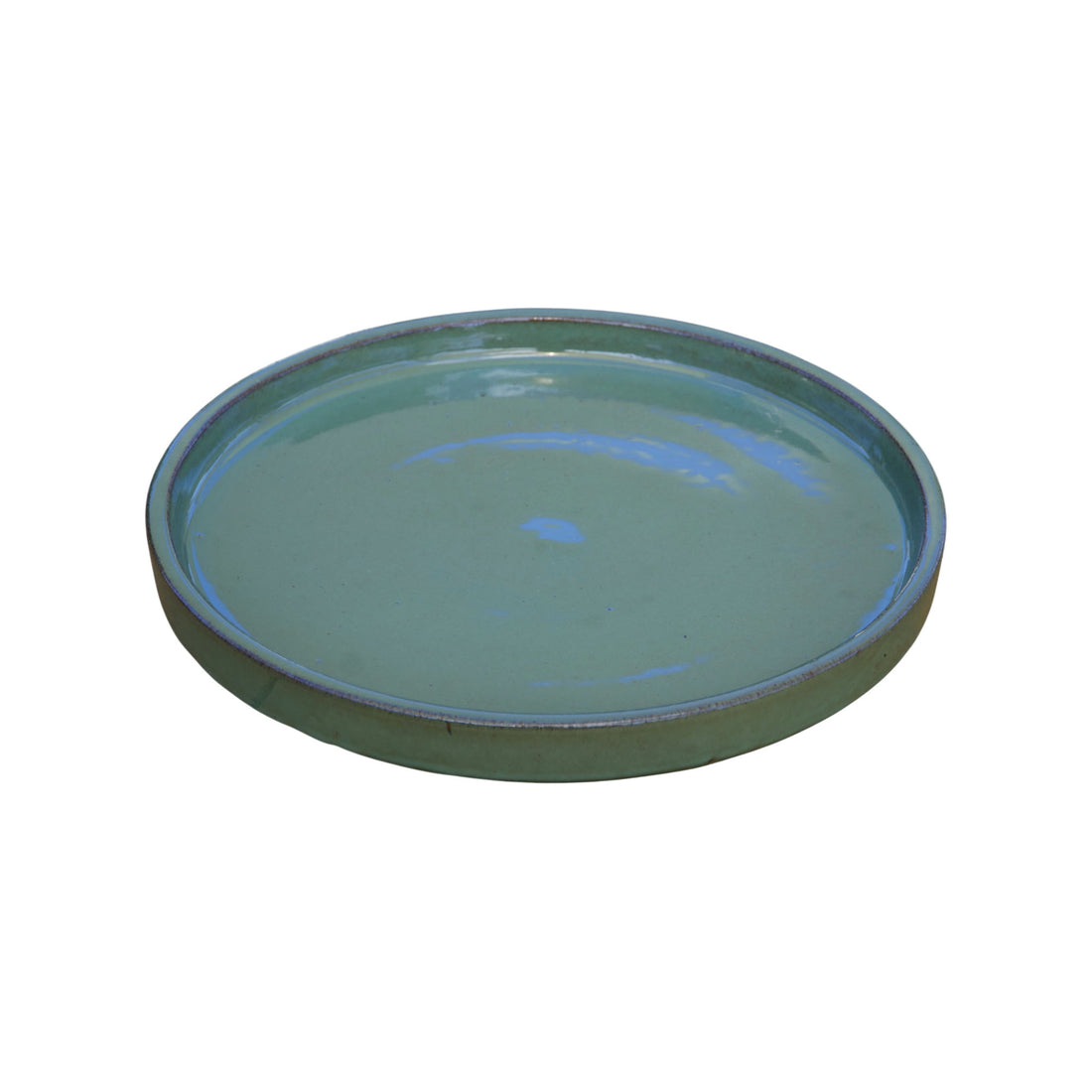 Round Green Ceramic Clay Plant Saucer
