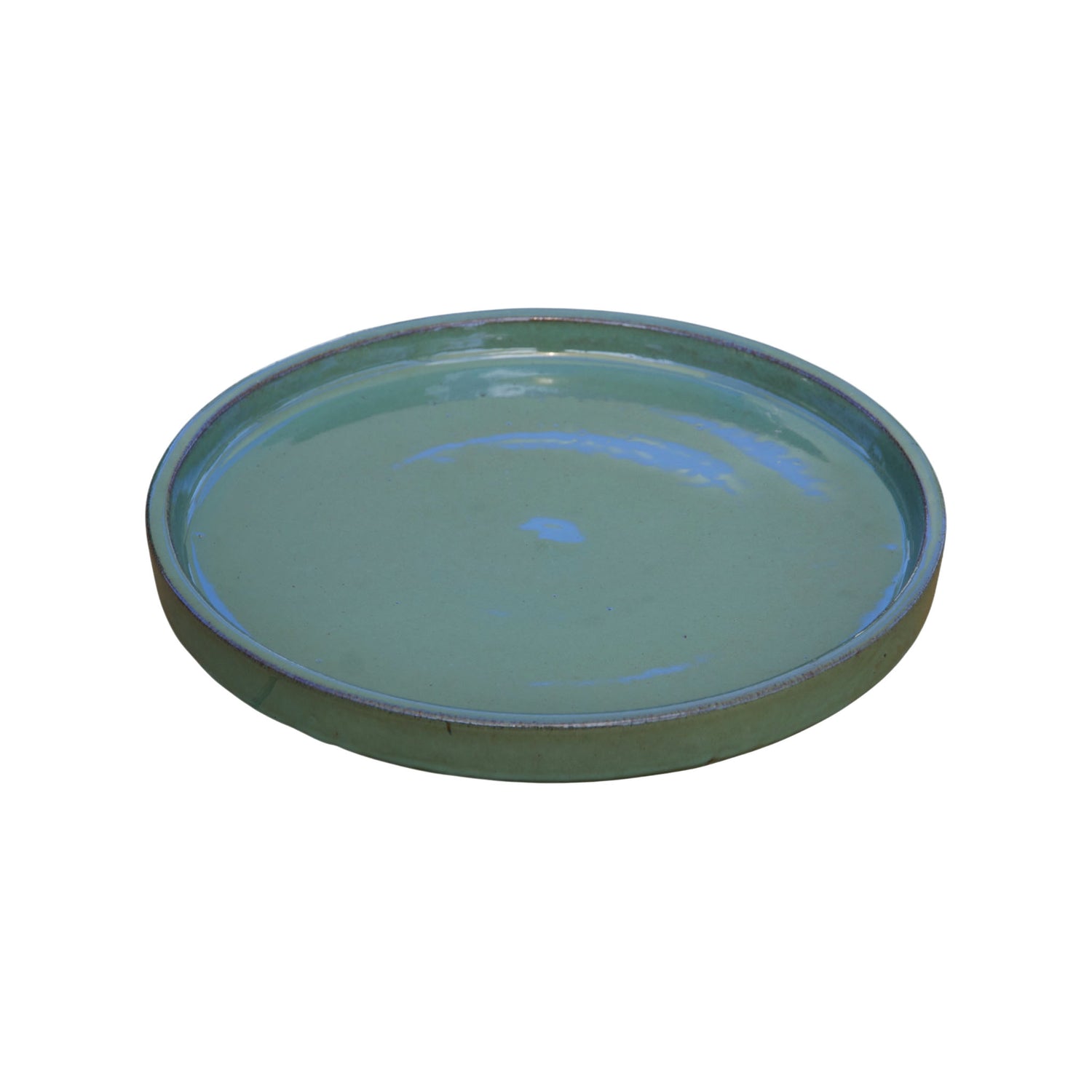 Round Green Ceramic Clay Plant Saucer