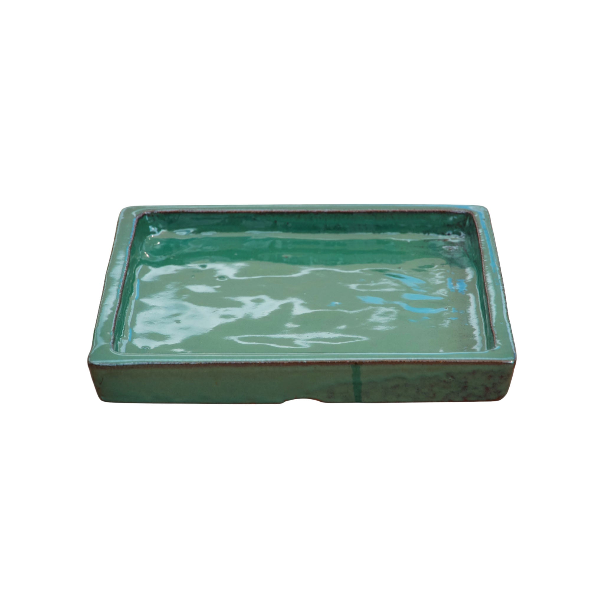 Square Jade Ceramic Plant Saucer | Ten Thousand Pots