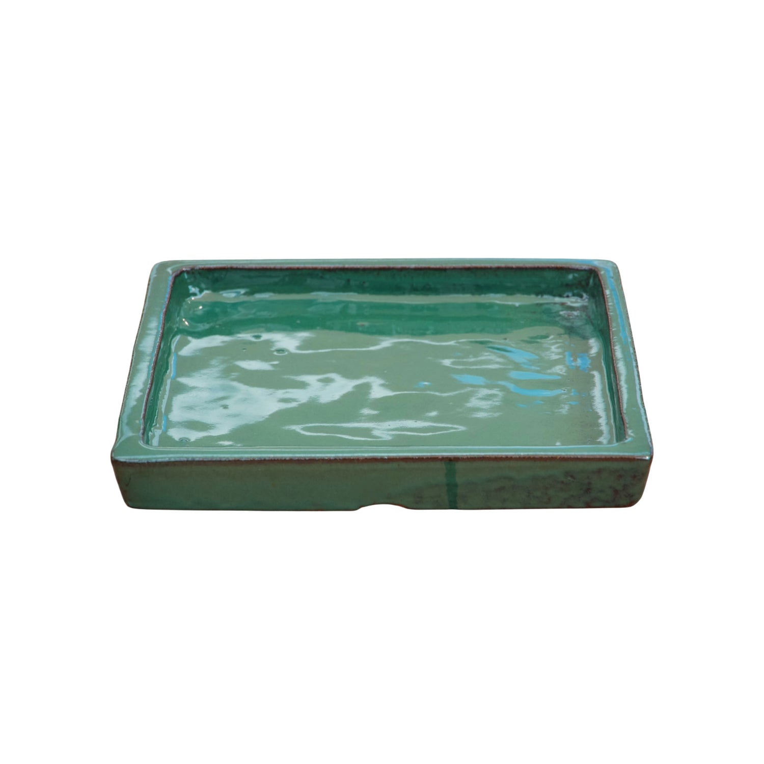 Square Jade Ceramic Clay Plant Saucer