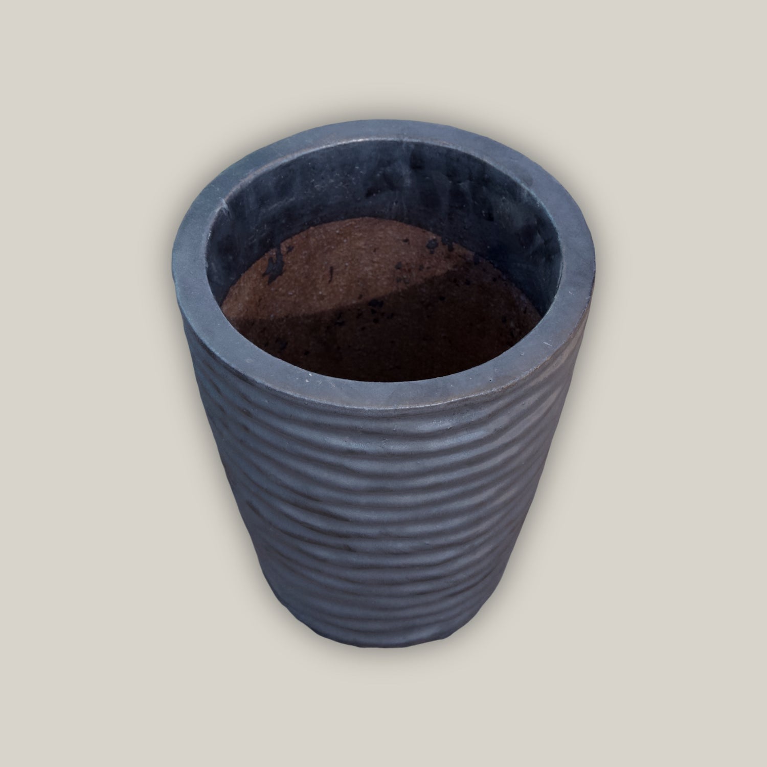 8036N14 - Matte Black Ripple Cone Pot