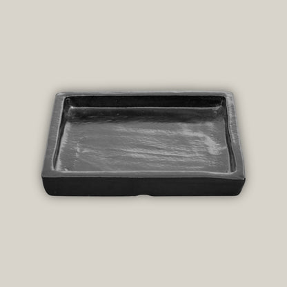 3127L1FS - Square | Black Ceramic Plant Saucer | High Fired Ecofriendly Clay - Sizes 8&quot;-15&quot; - FREE SHIPPING