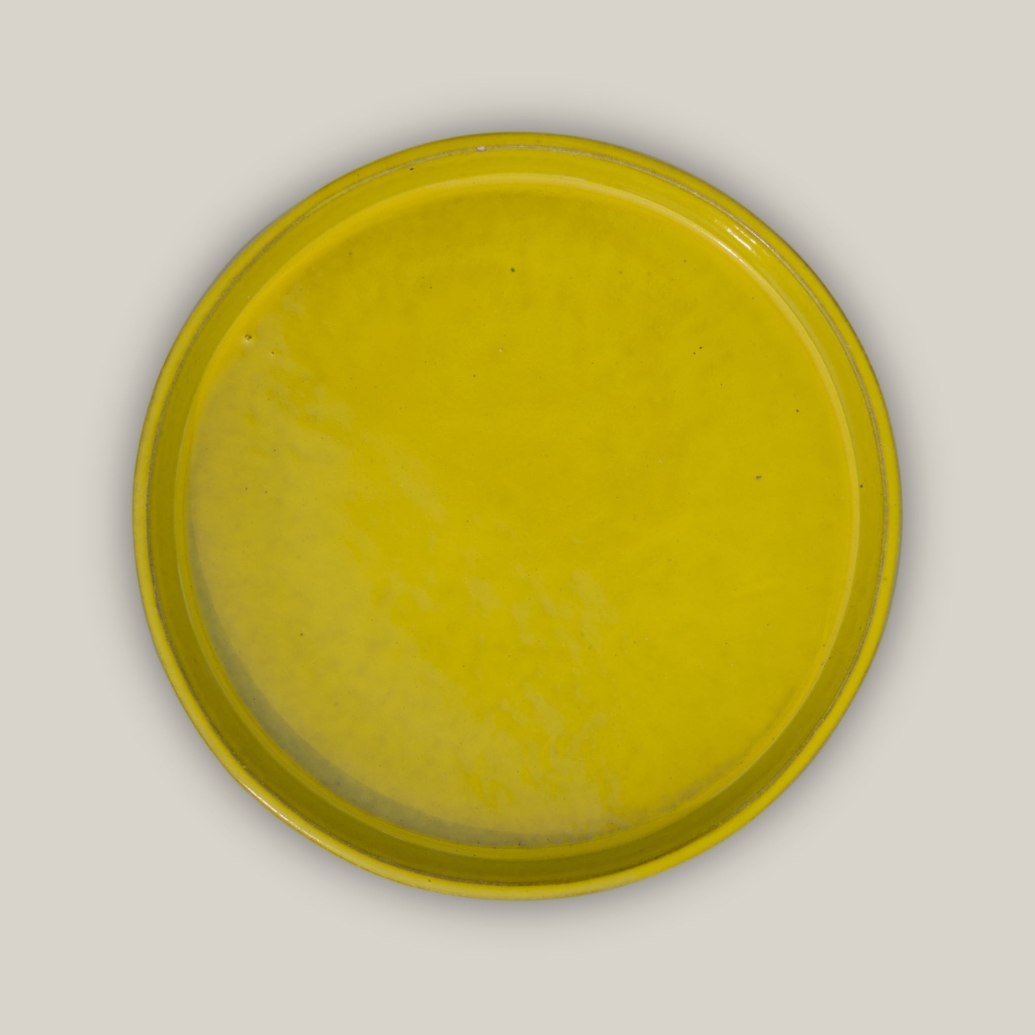 3125L38 - Round | Yellow - Ceramic Clay Pot Saucers (8&quot;-19.5&quot;)