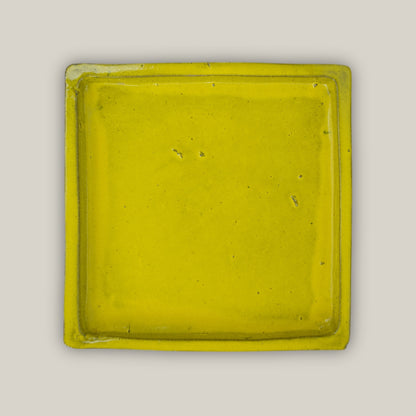 3127L38FS- Square | Yellow Ceramic Plant Saucer | High Fired Ecofriendly Clay - Sizes 8&quot;-15&quot; - FREE SHIPPING