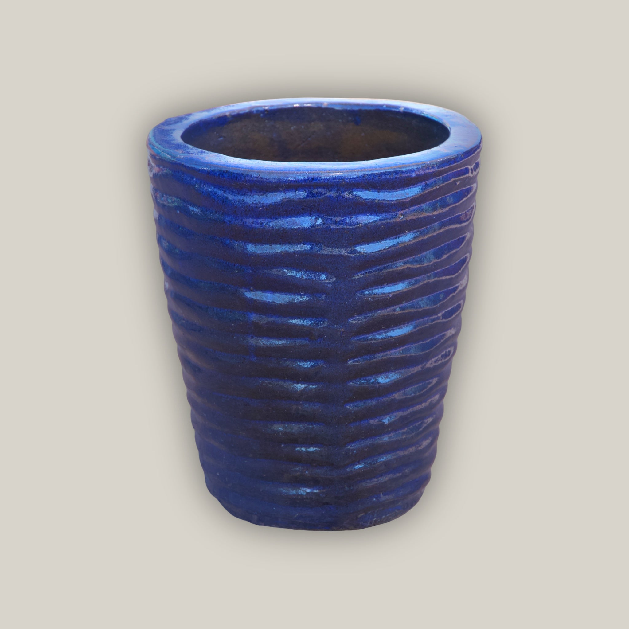 8036N8 - Blue Ripple Cone Pot